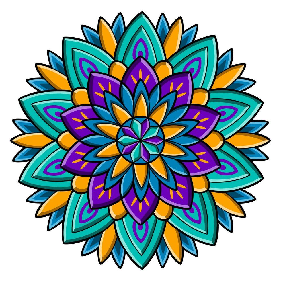 vector beautiful colorful mandala design