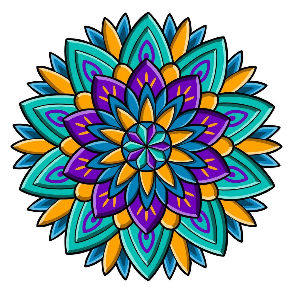 vector hermosa vistoso mandala diseño