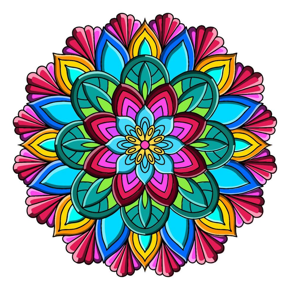 vector hermosa vistoso mandala diseño