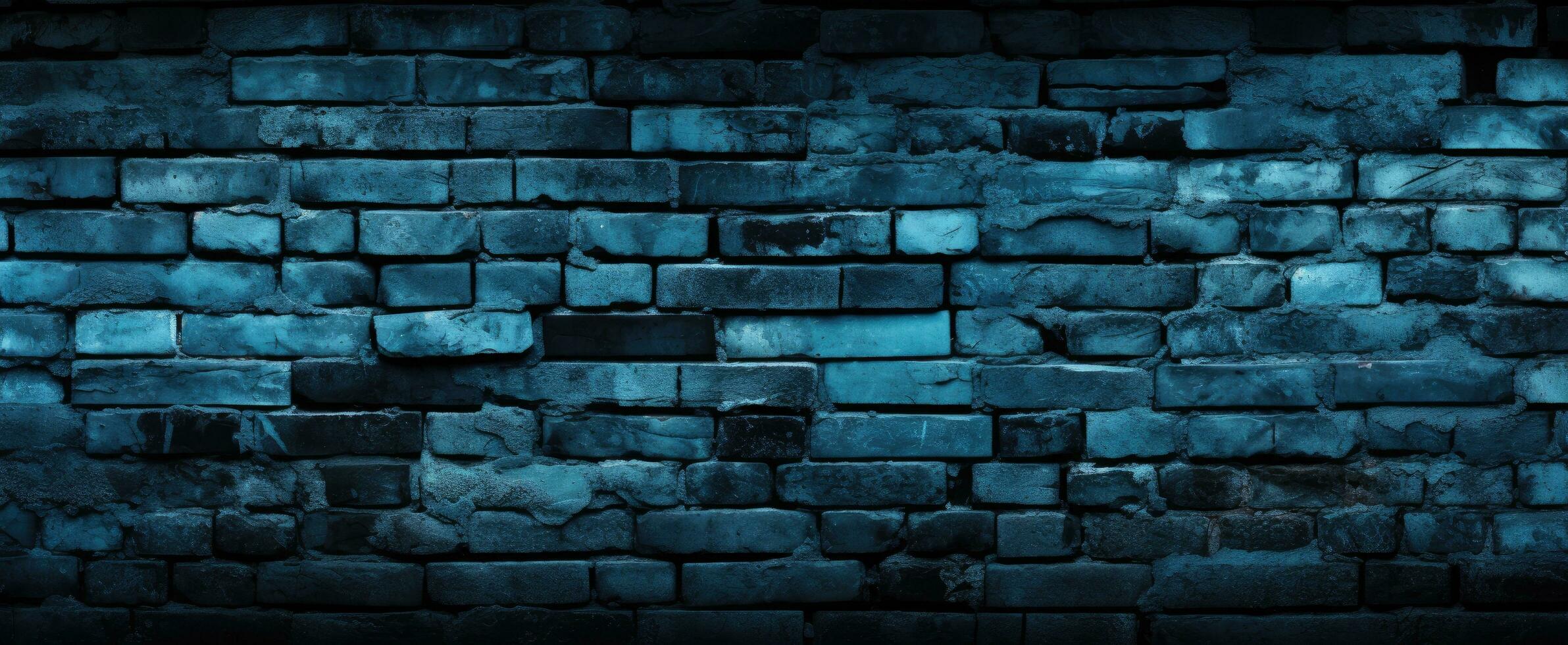 AI generated dark bricks concrete wall background with blue sky photo