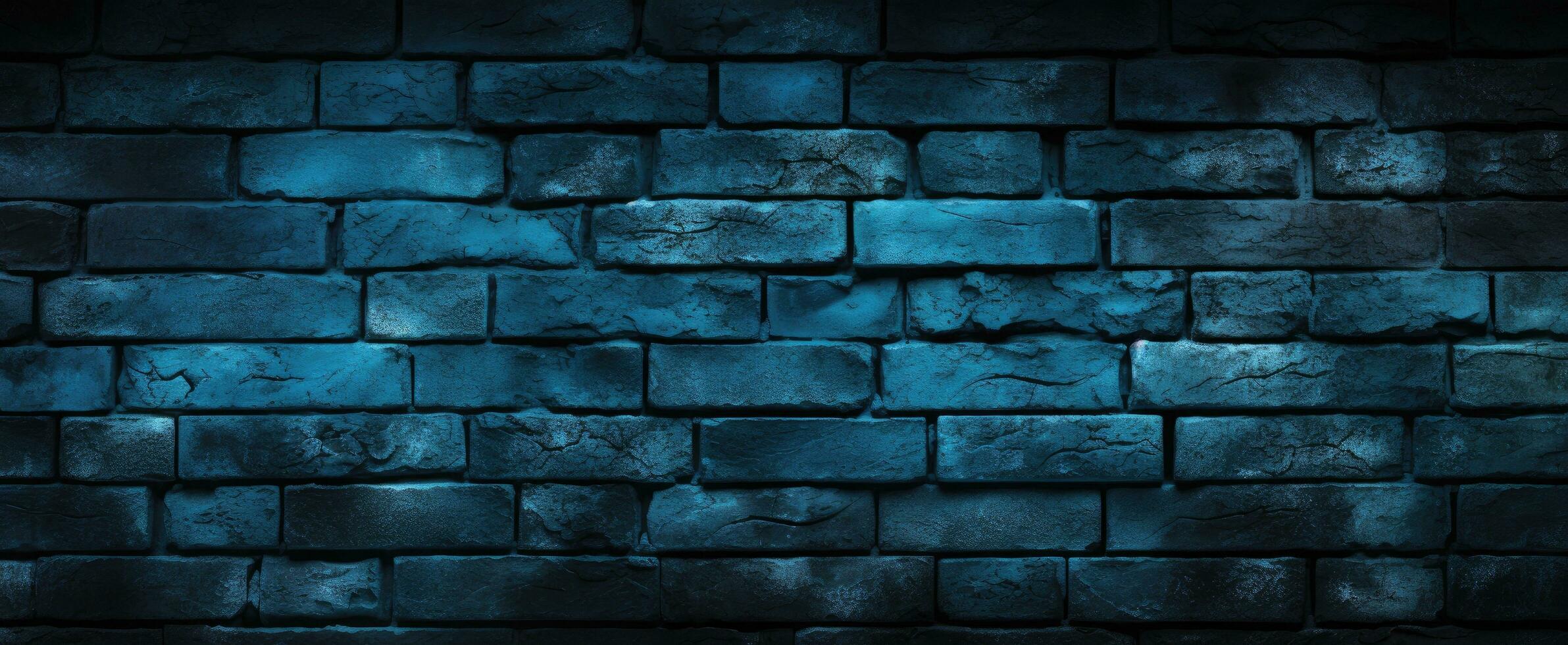 AI generated dark bricks concrete wall background with blue sky photo