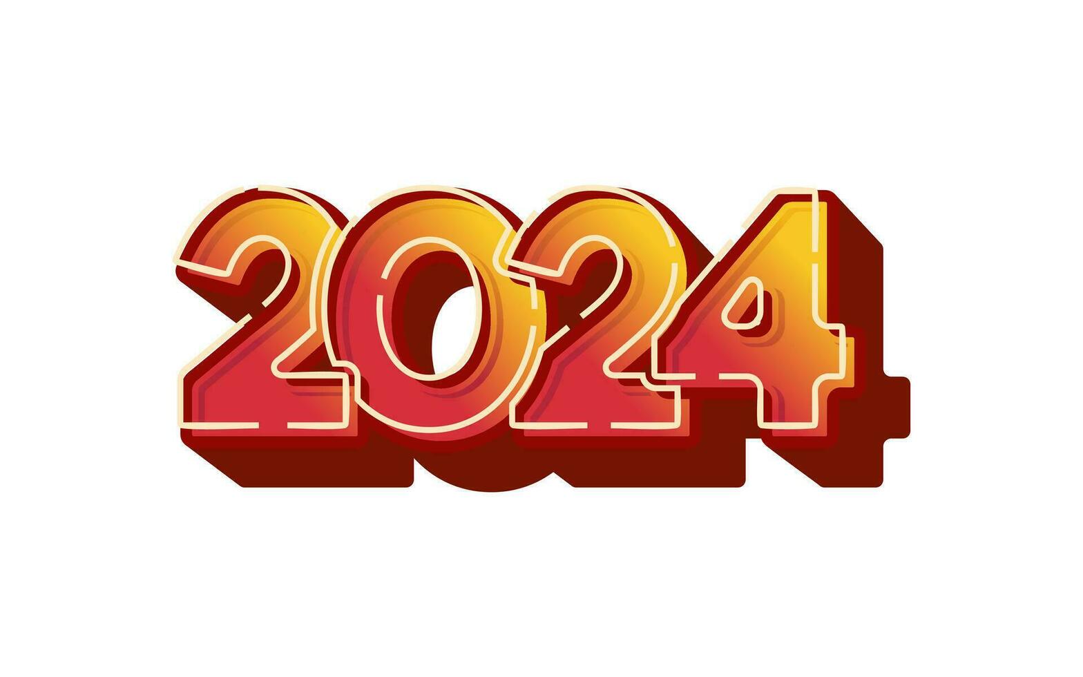 moderno vector gráfico de 2024 logo contento nuevo año, texto 2024 modelo vector editable y redimensionable eps 10