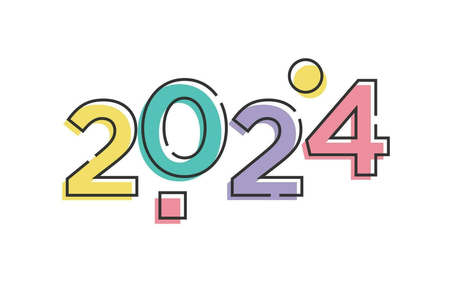 Modern vector graphic of 2024 logo happy new year, text 2024 template vector editable and resizable EPS 10