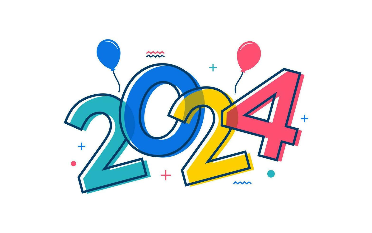 Modern vector graphic of 2024 logo happy new year, text 2024 template vector editable and resizable EPS 10