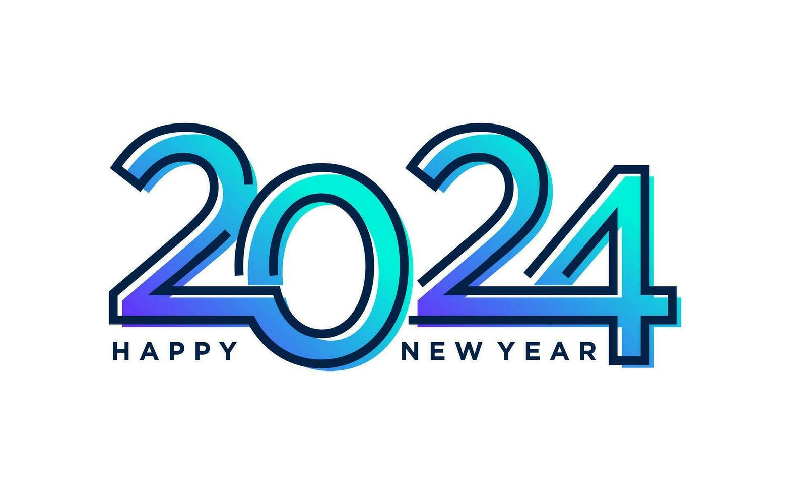 moderno vector gráfico de 2024 logo contento nuevo año, texto 2024 modelo vector editable y redimensionable eps 10