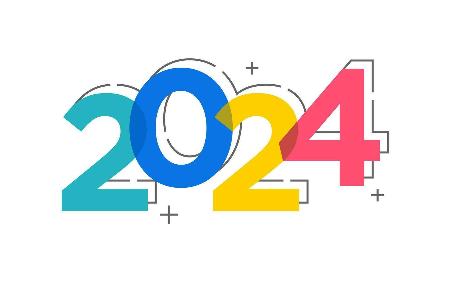 Modern vector graphic of 2024 logo happy new year, text 2024 template vector editable and resizable EPS 10