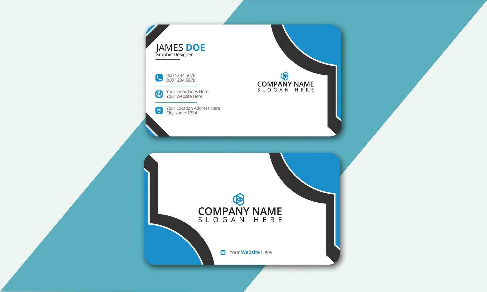 Vector modern creative and clean business card template. Flat design, Business card design template.