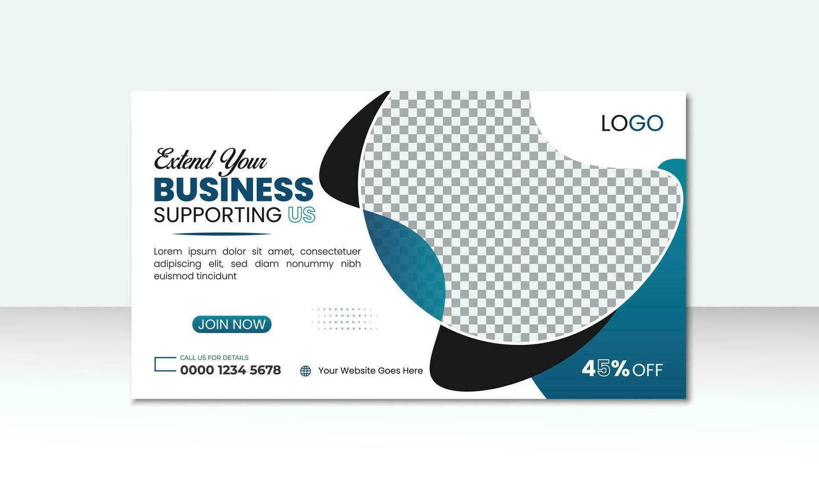 Modern business marketing web banner and Video thumbnail template vector design