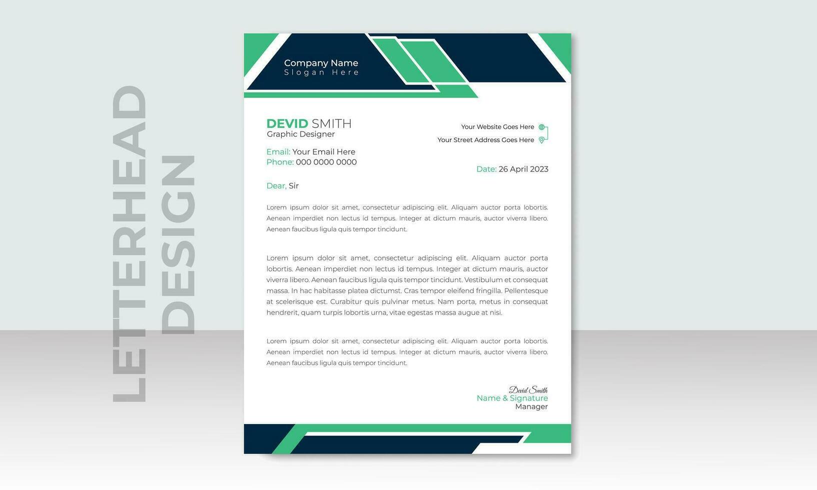 Creative abstract professional newsletter corporate modern business proposal letterhead design template vector