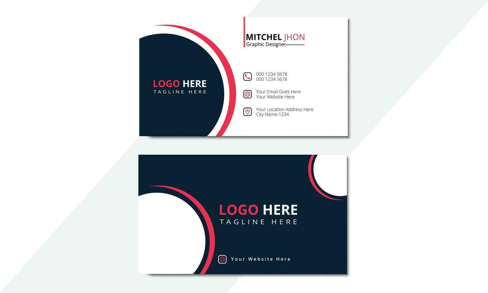 Creative business card vector design template. Horizontal Layout. editable business card vector, Vector illustration design, Business card mockup.