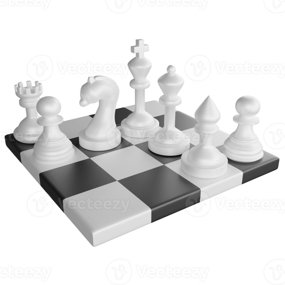 Chess clipart cartoon design icon isolated on transparent background, 3D render chess concept png