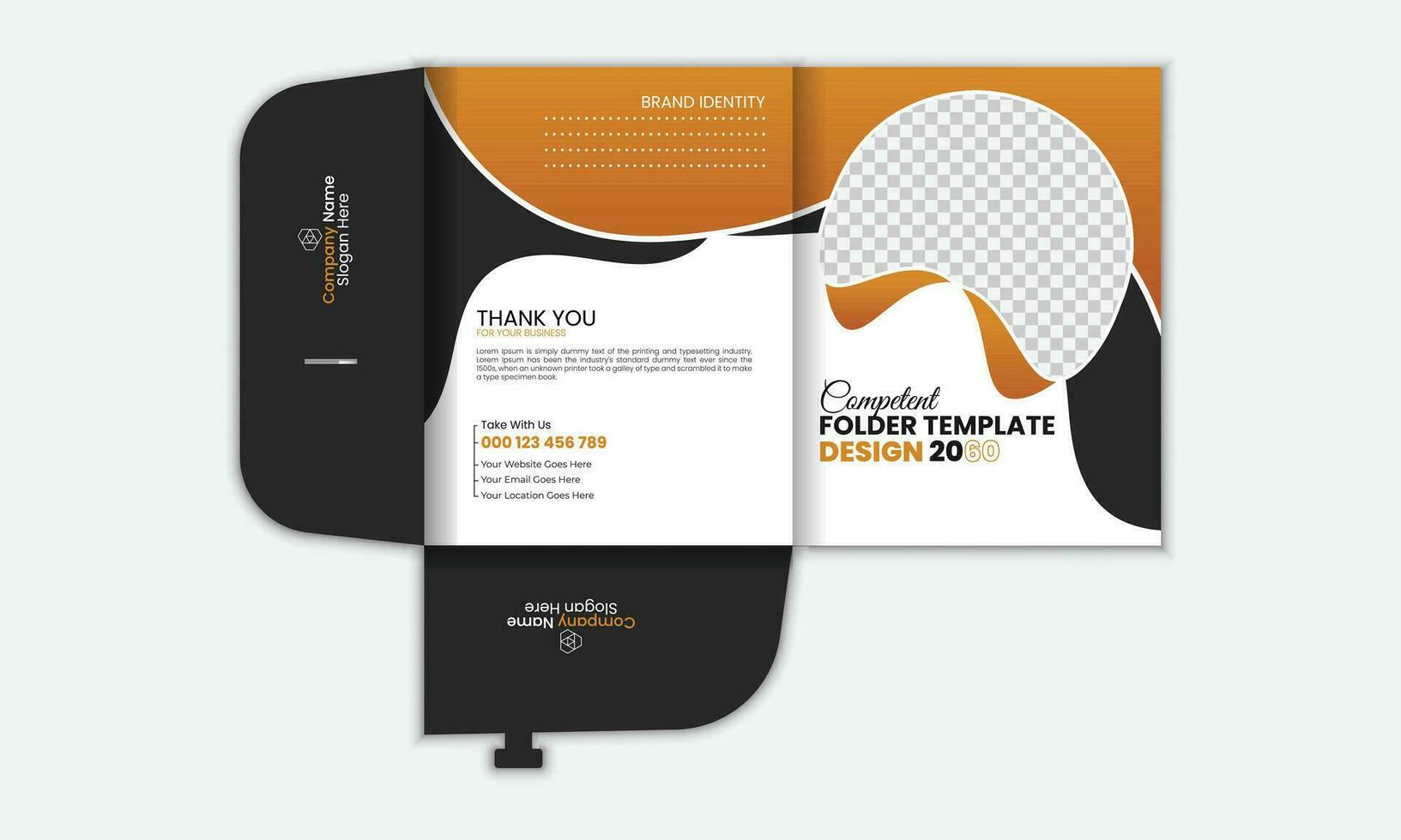 Modern business marketing folder design, Vector business presentation folder design template