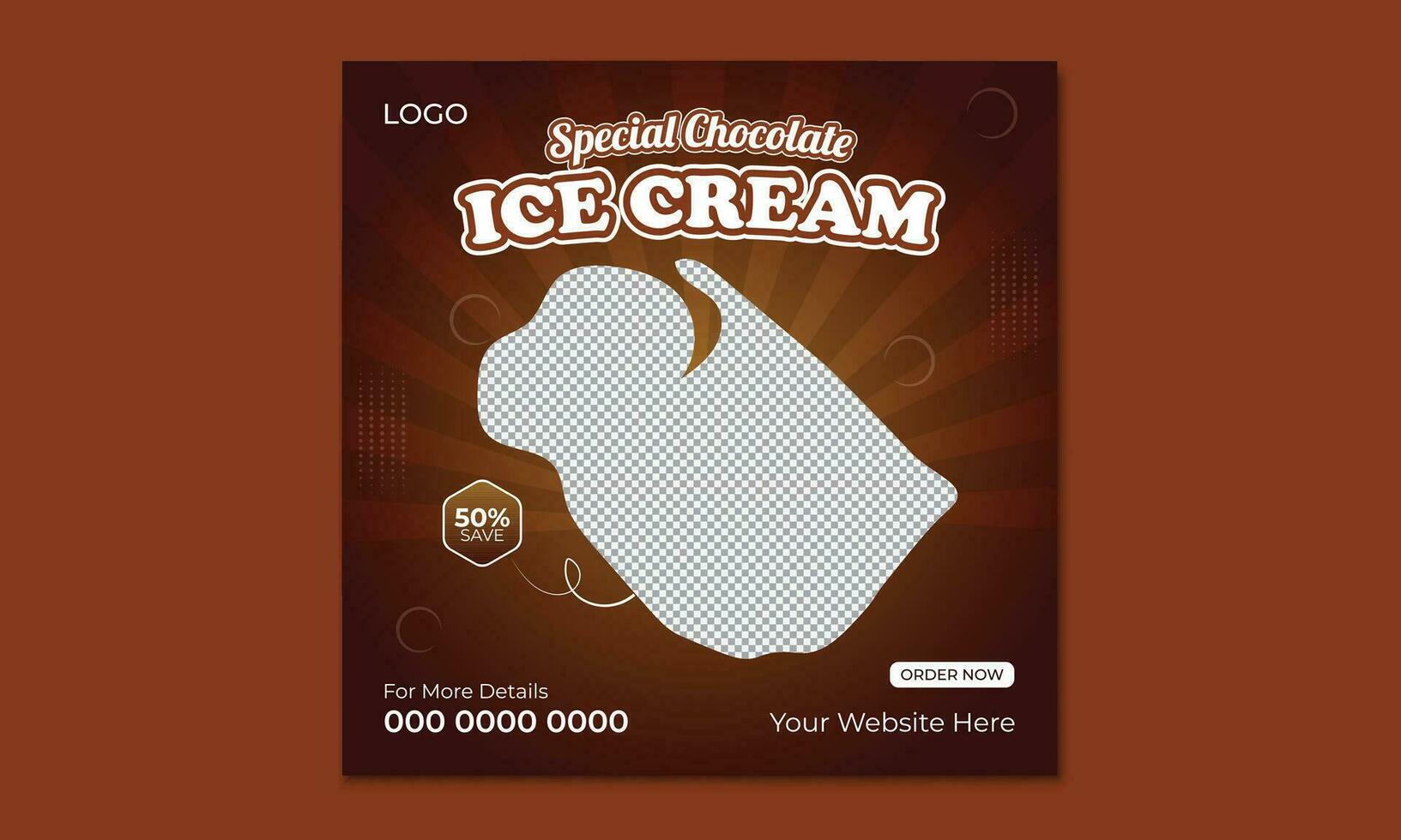 Delicious ice cream social media post banner design template and Social media post banner vector. vector