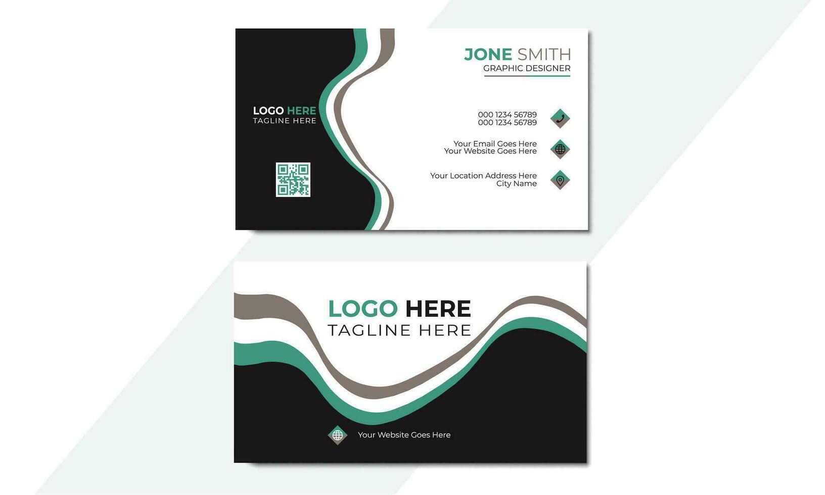 Creative and Clean Corporate Business Card Template, Flat design. vector