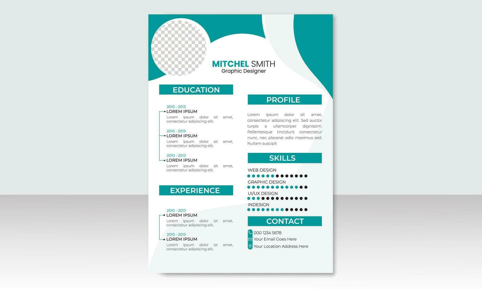 Super clean modern cv or resume design template, Modern resume and curriculum vitae template design. vector