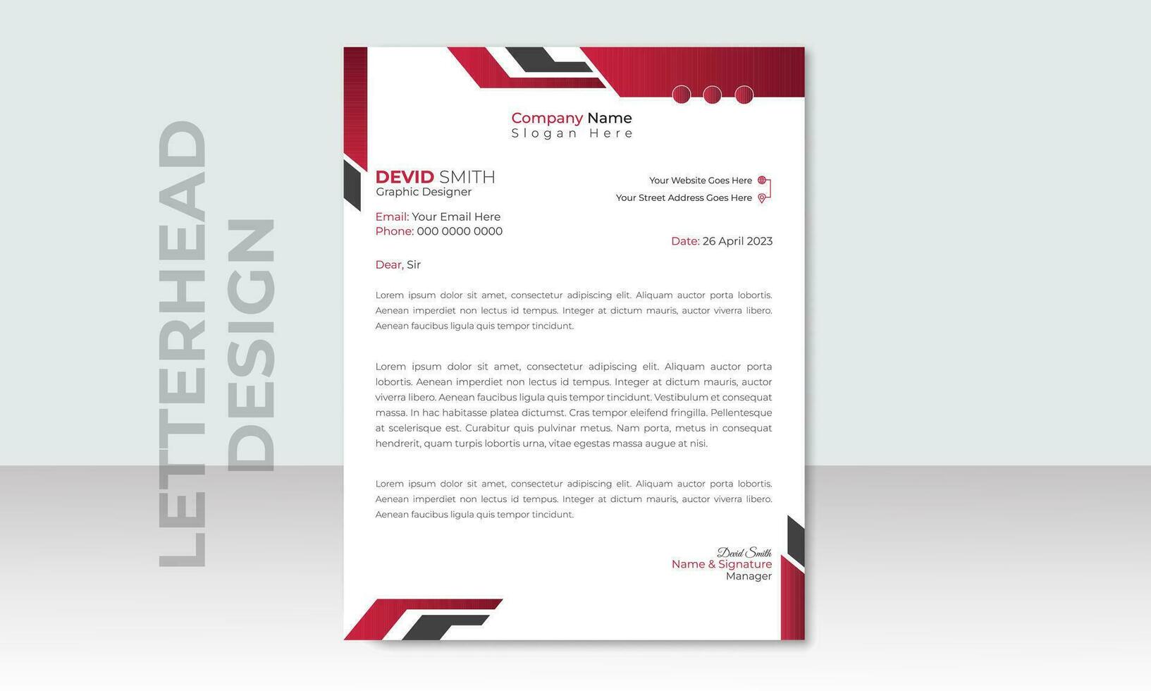 Minimal creative abstract professional newsletter corporate modern business proposal letterhead design template vector