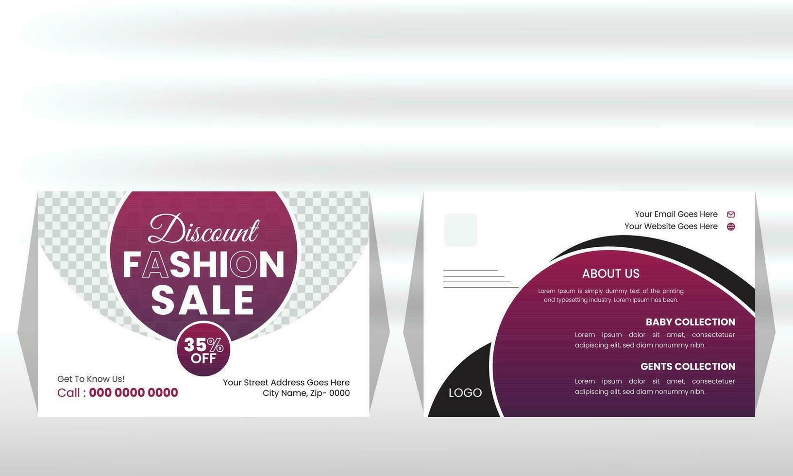 Modern fashion sale post card design vector