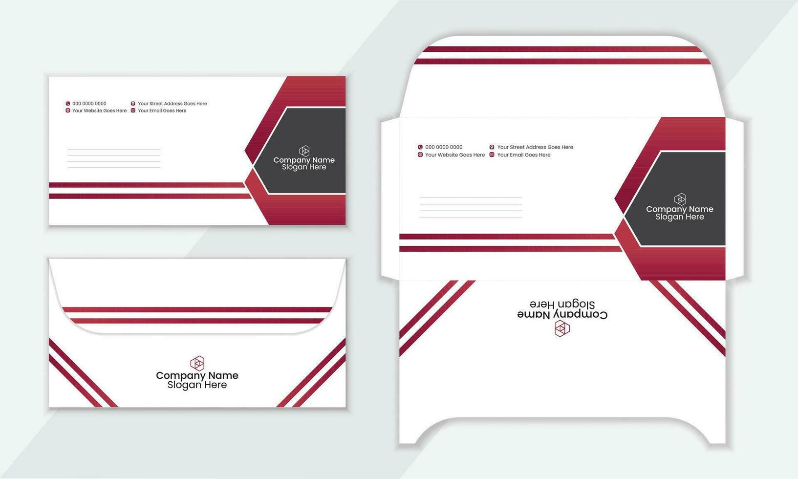 Attractive Creative Modern Envelope Template, modern envelope design template. vector