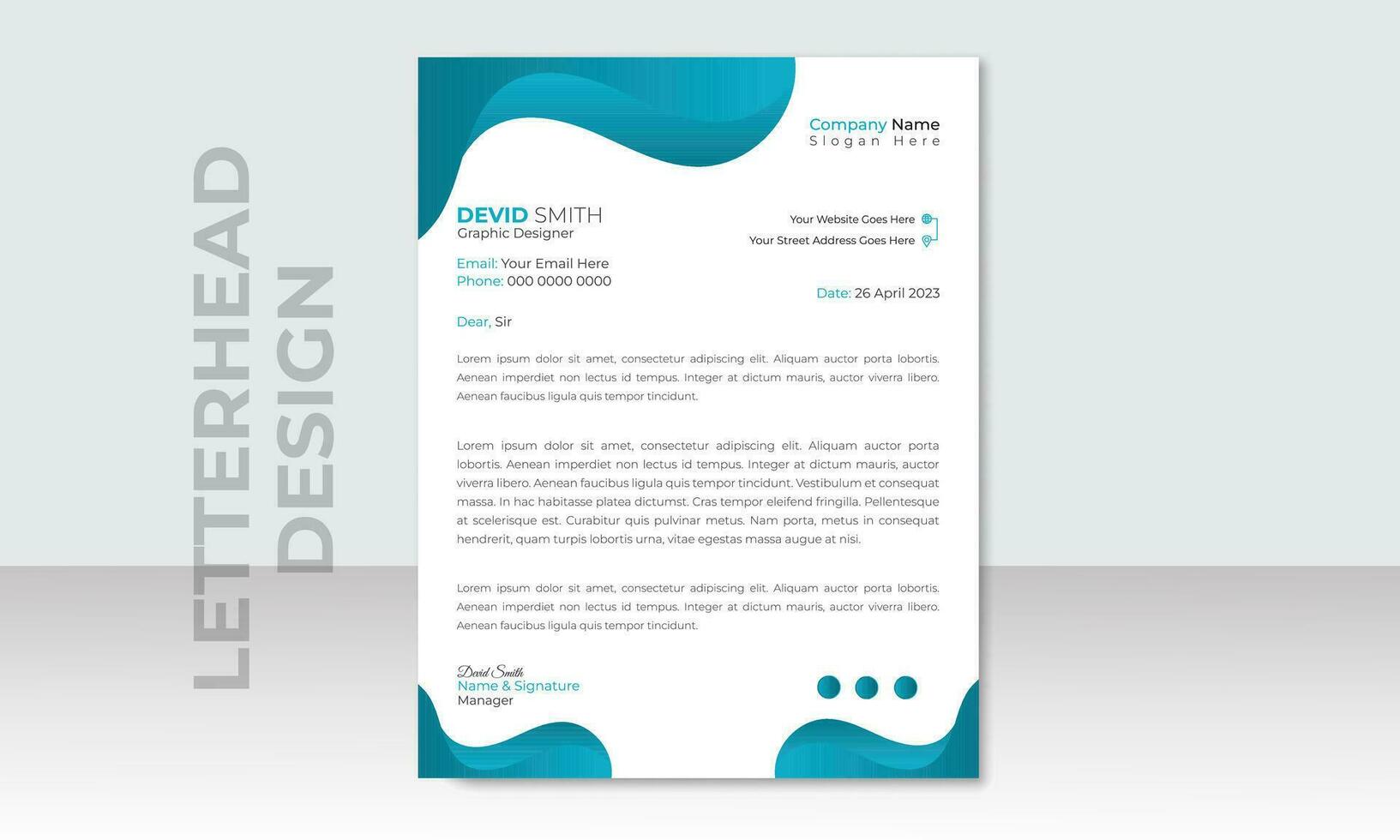 official minimal creative abstract professional newsletter corporate modern business proposal letterhead design template. vector