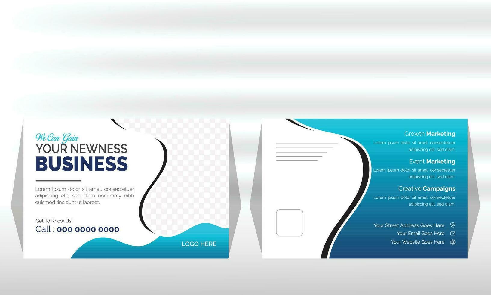 Modern Corporate postcard design template. amazing and modern postcard design. stylish corporate postcard design. vector