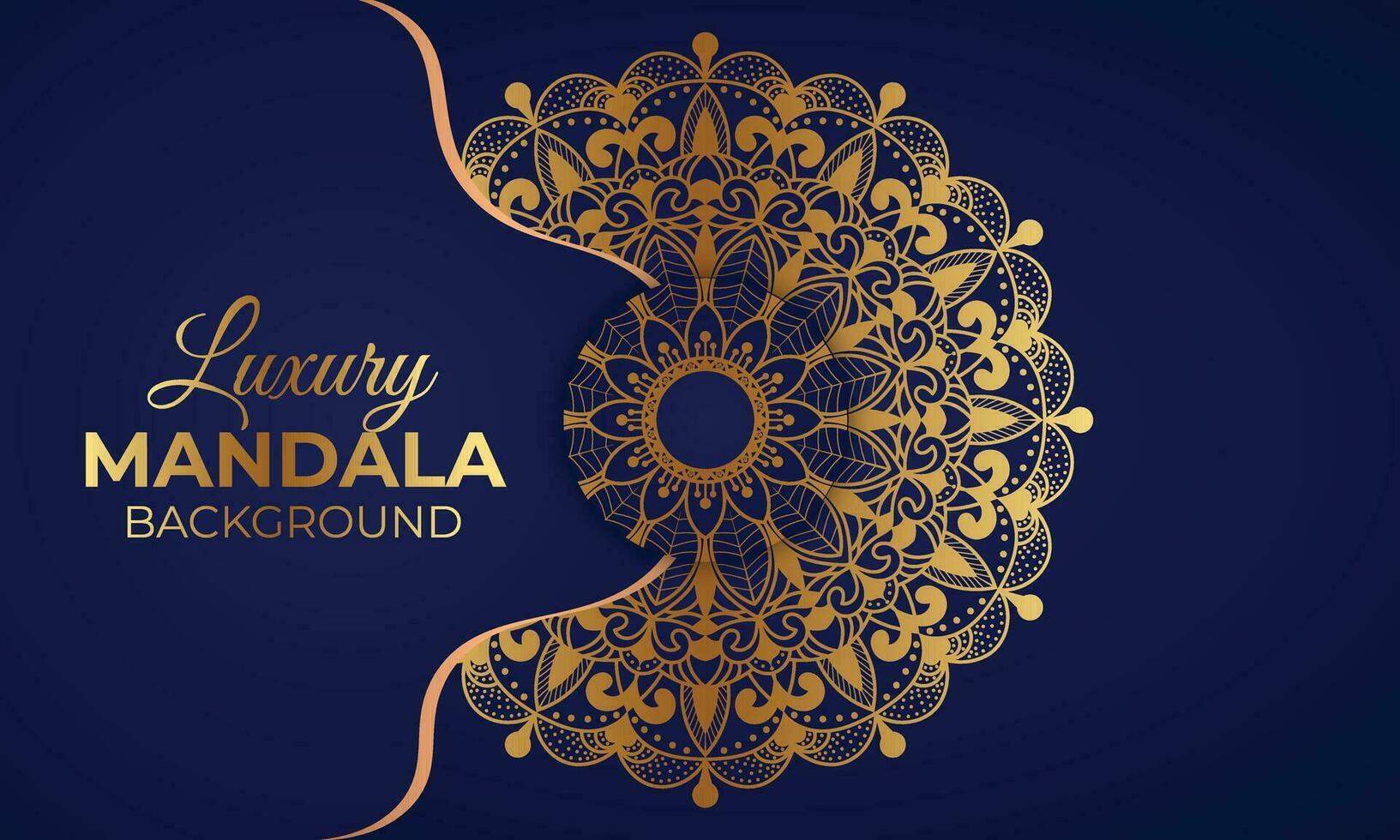 Vector luxury ornamental mandala design background in gold color, Beautiful invitation card with floral mandala.