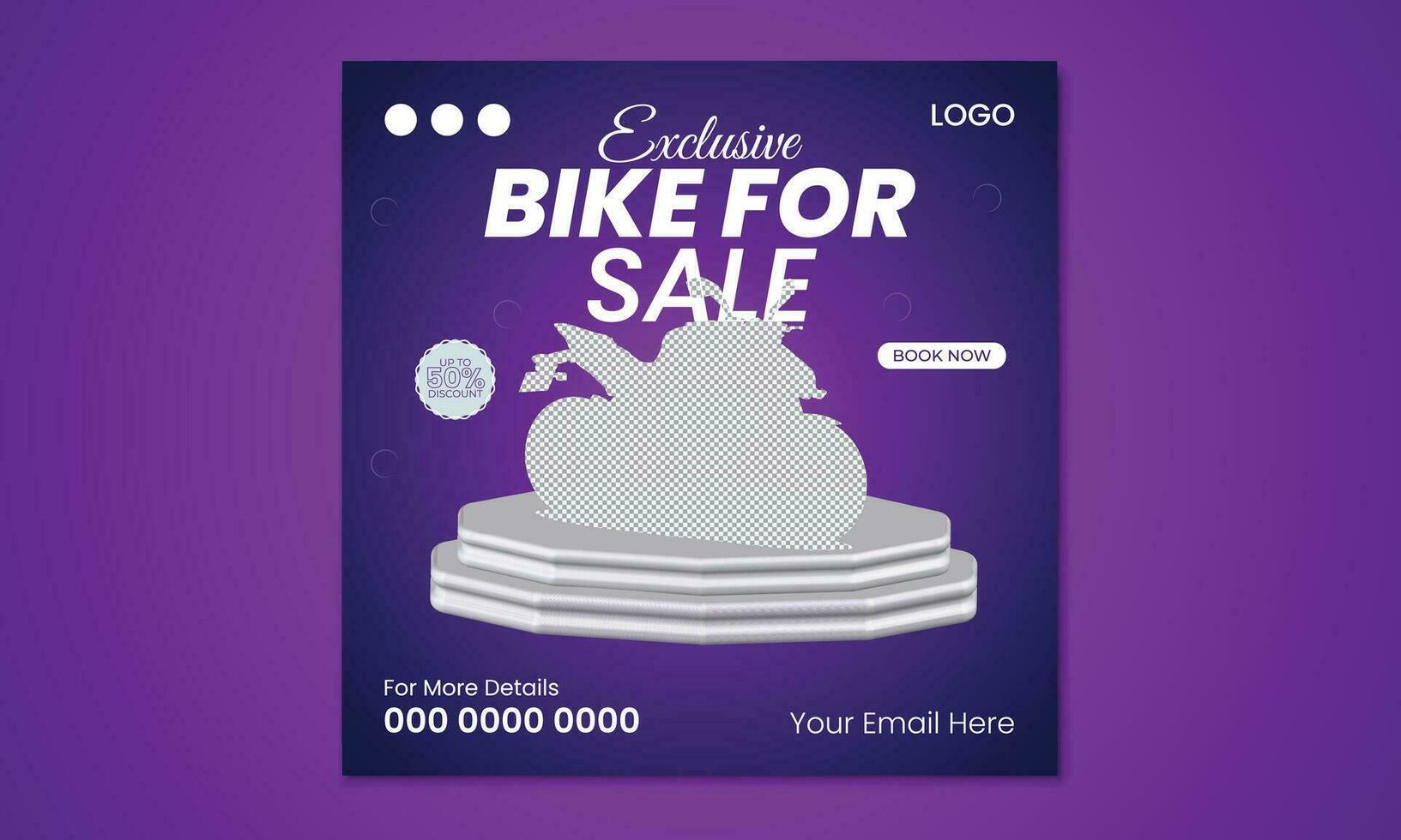 Vector motorbike social media and Social media post template.