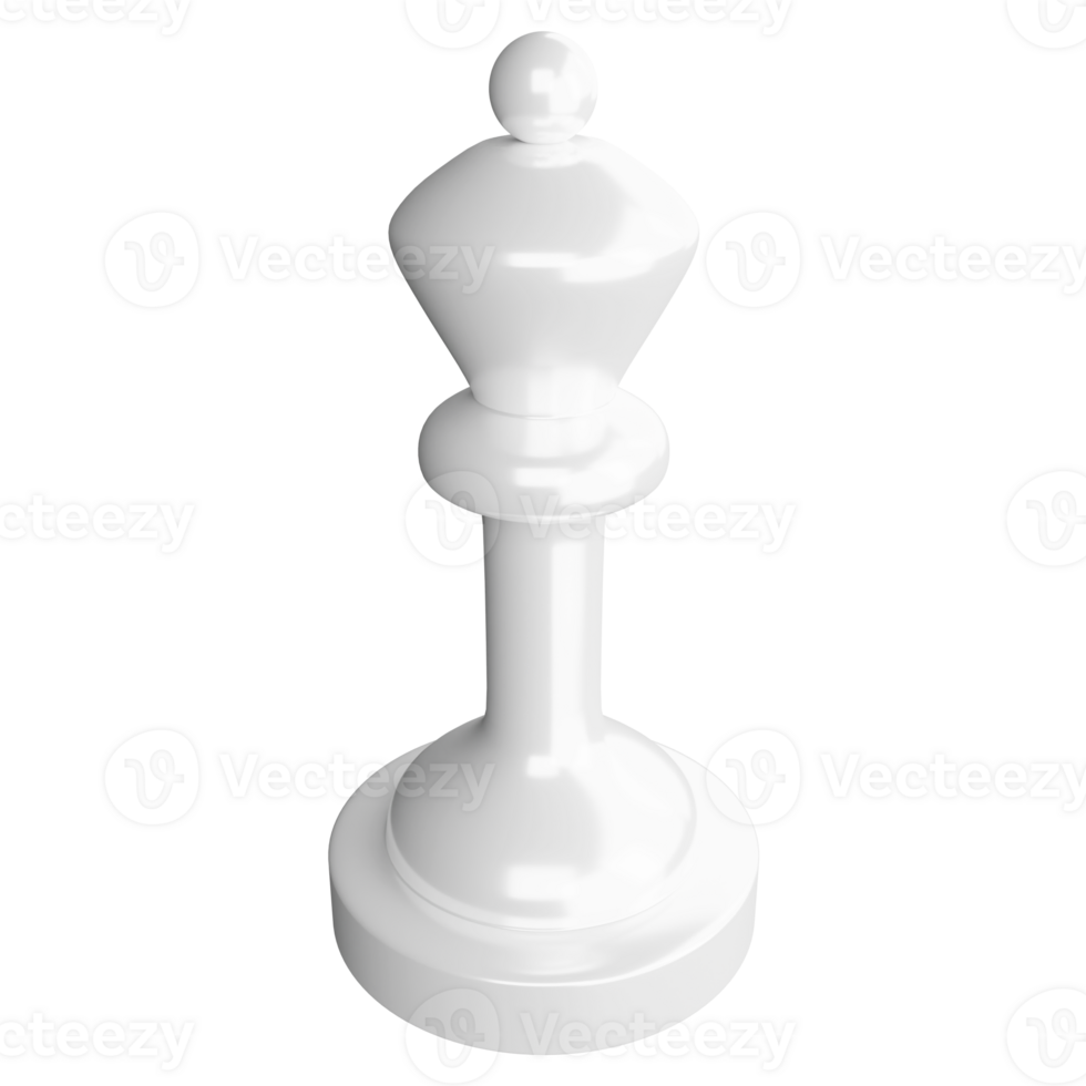 White queen chess piece clipart cartoon design icon isolated on transparent background, 3D render chess concept png