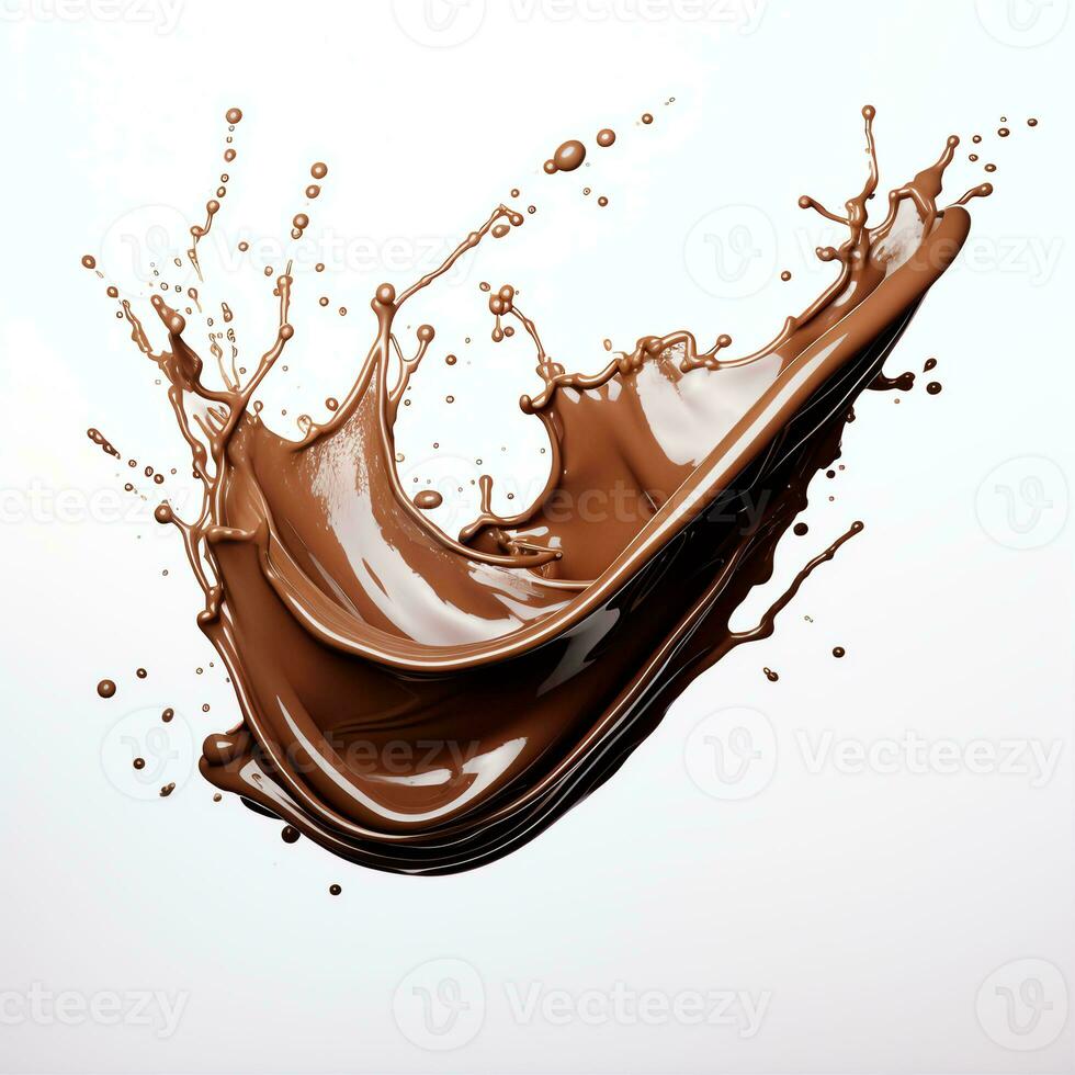 AI generated Chocolate splash real photo photorealistic stock