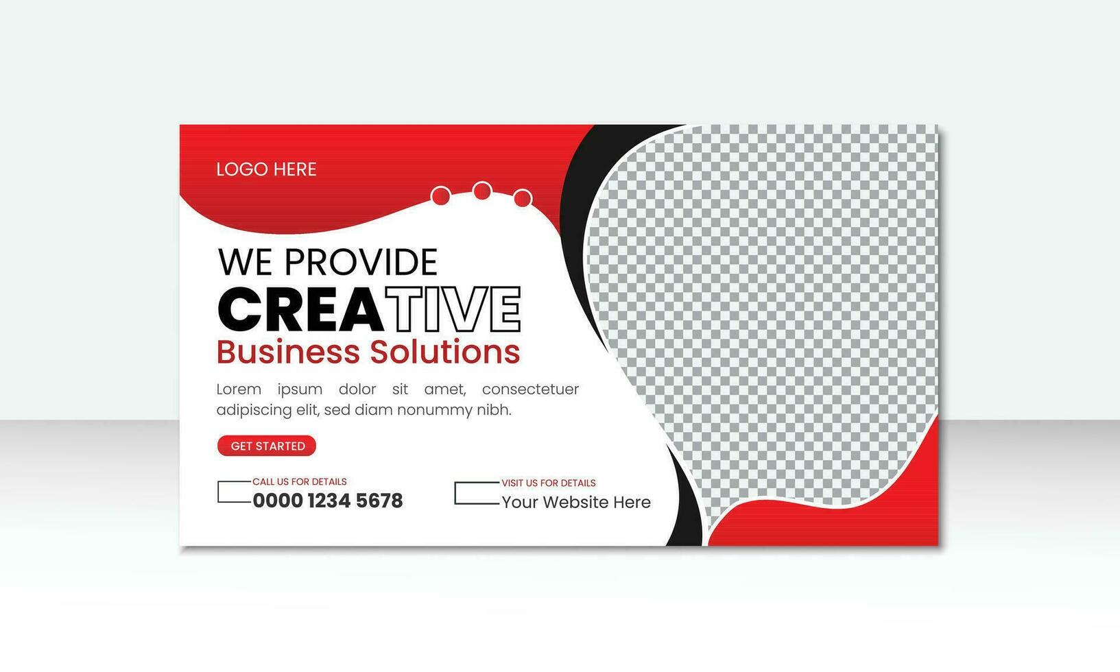 moderno negocio márketing web bandera y vídeo miniatura modelo vector diseño