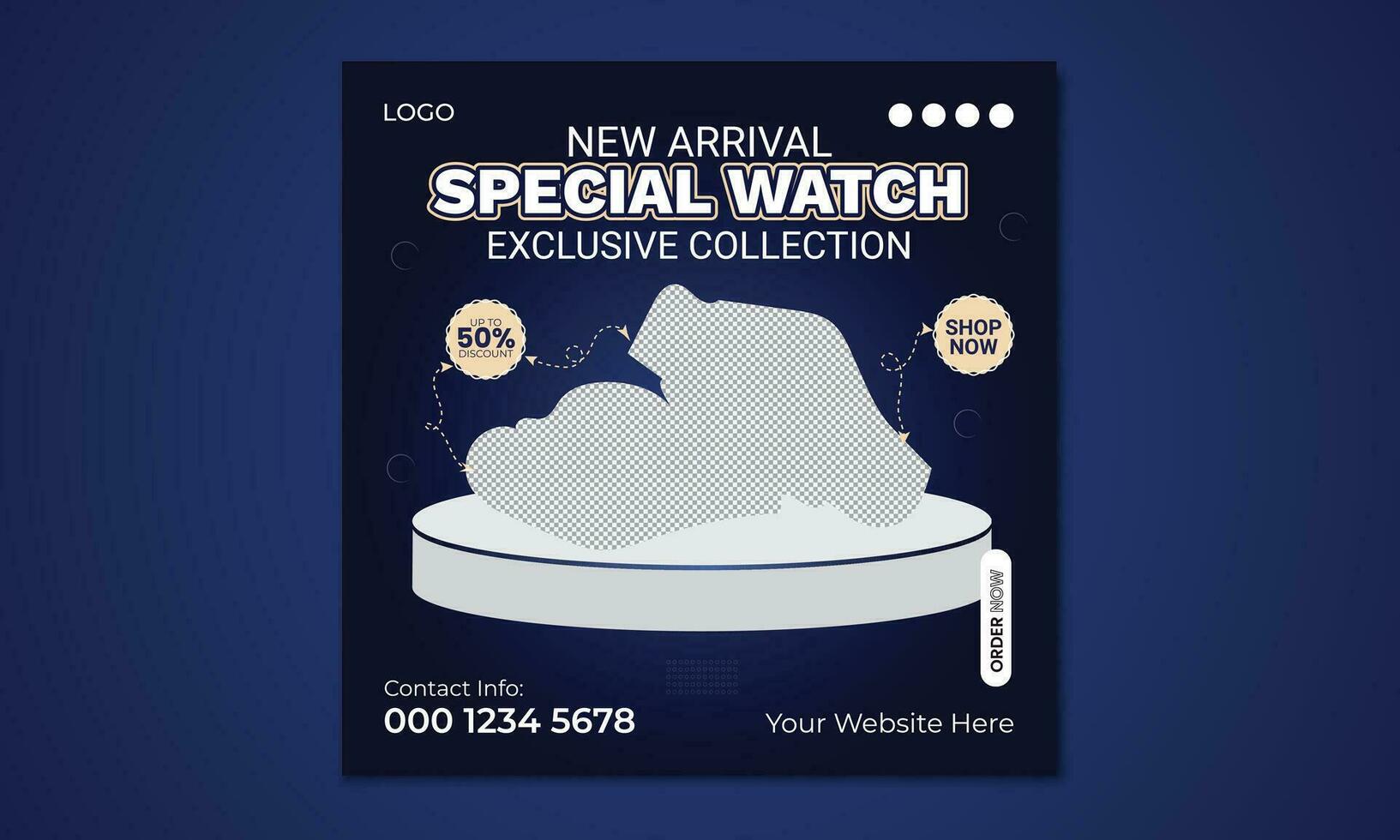 Smart watch sale social media post design post banner template vector. vector