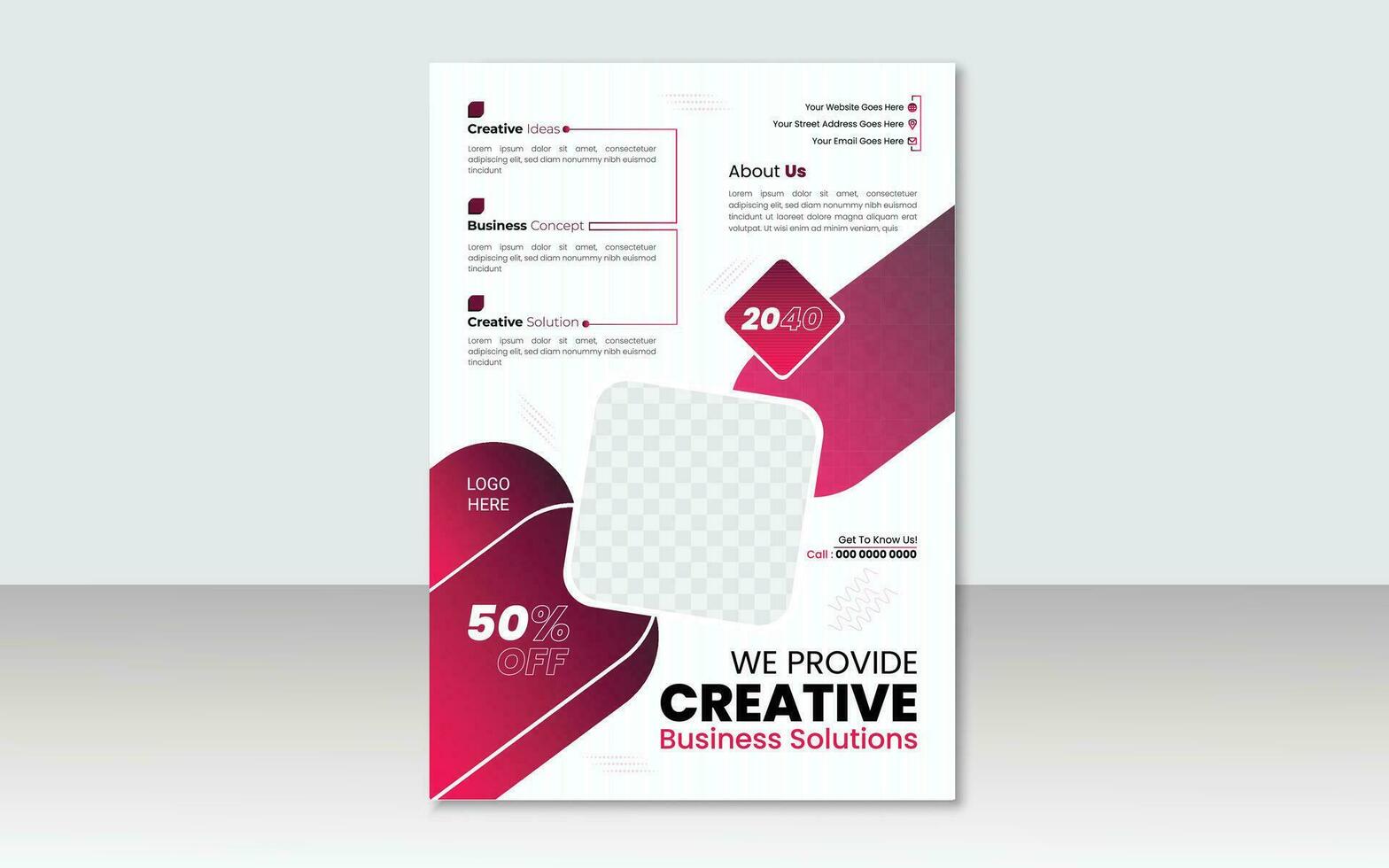 Business flyer template with abstract background style use for company ads, Modern Business Flyer Design Vector Template in A4 size.