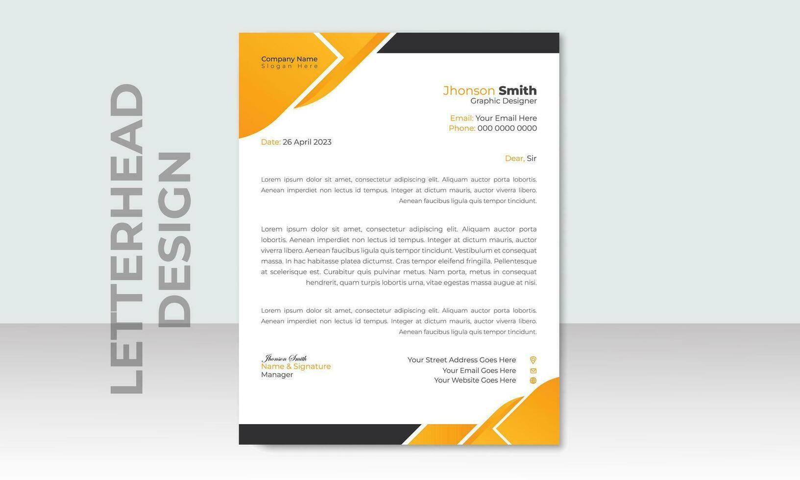 corporativo moderno membrete diseño plantilla, creativo moderno letra cabeza diseño modelo para tu proyecto. vector