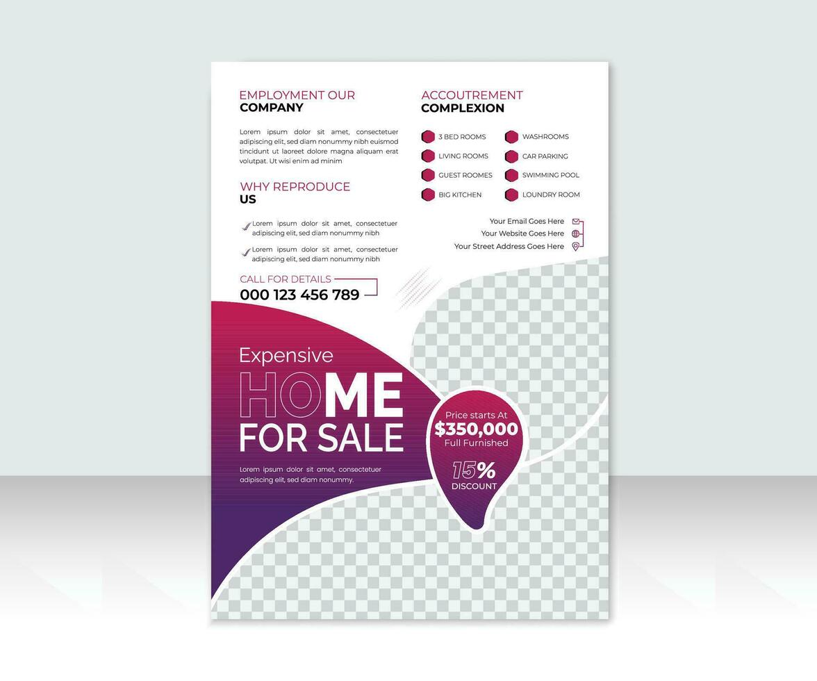 Real estate Flyer design template, eal estate house property flyer template design vector