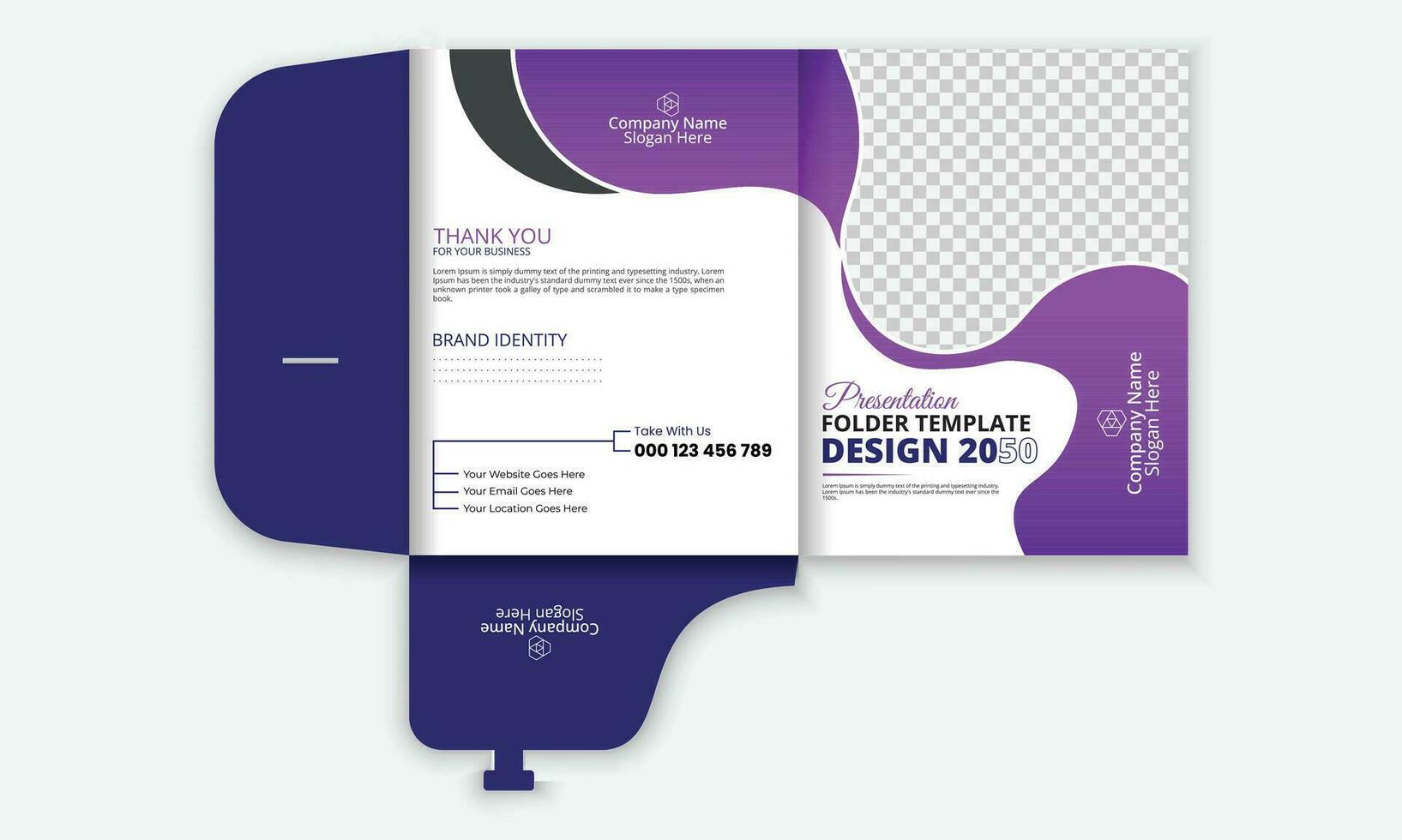 Modern business marketing folder design And business folder design for files. vector