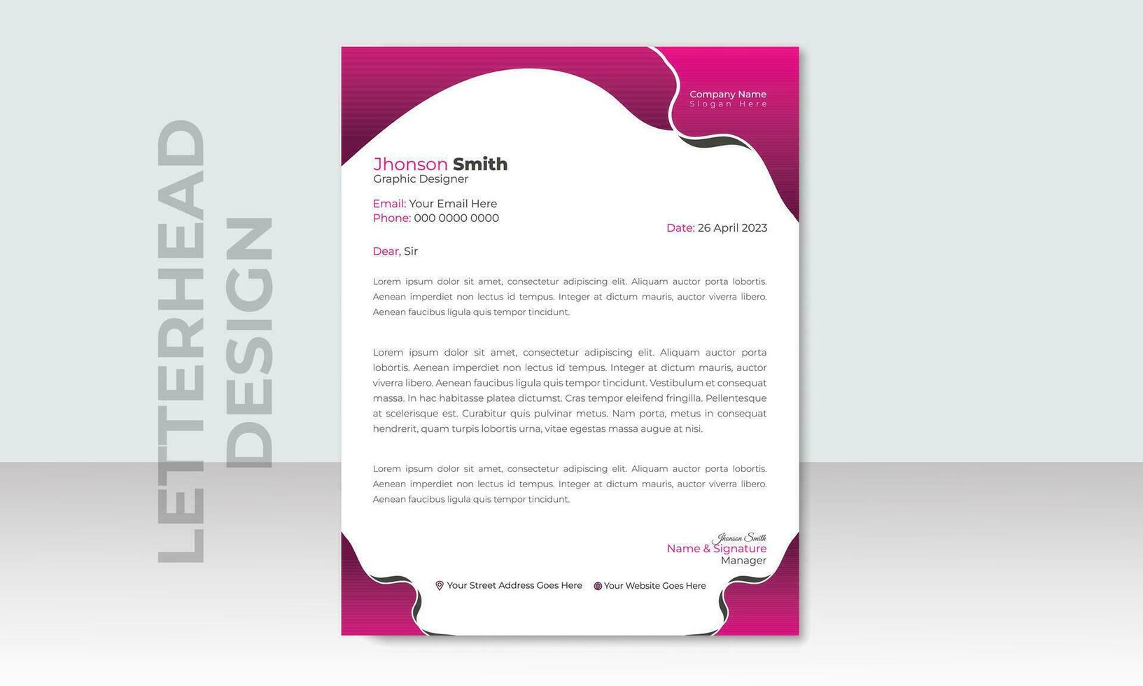 official minimal creative abstract professional newsletter corporate modern business proposal letterhead design template. vector