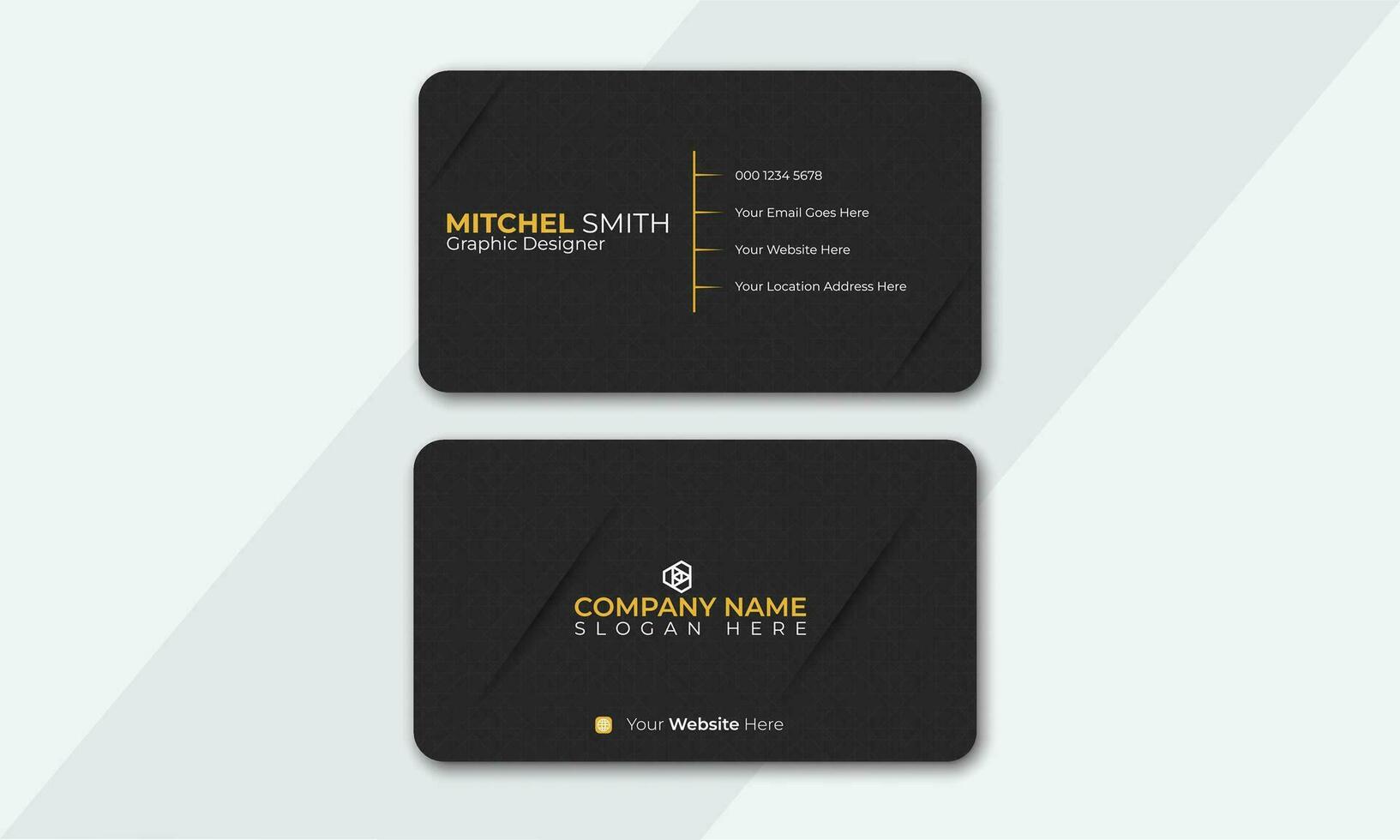 Creative and Clean Double-sided Business Card Template, Flat Design Vector Illustration.