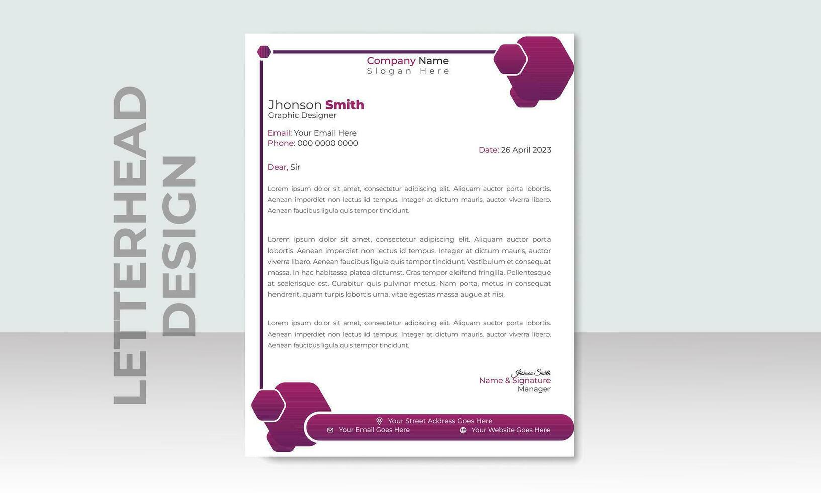 corporate modern letterhead design template, creative modern letter head design template for your project. vector