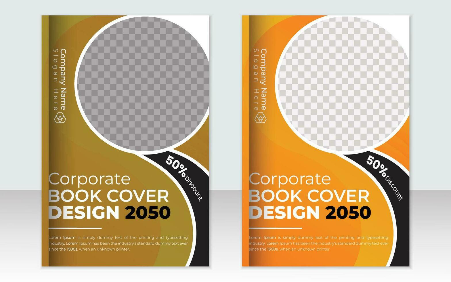 Corporate Book Cover Design Template in A4, modern brochure cover layout vector
