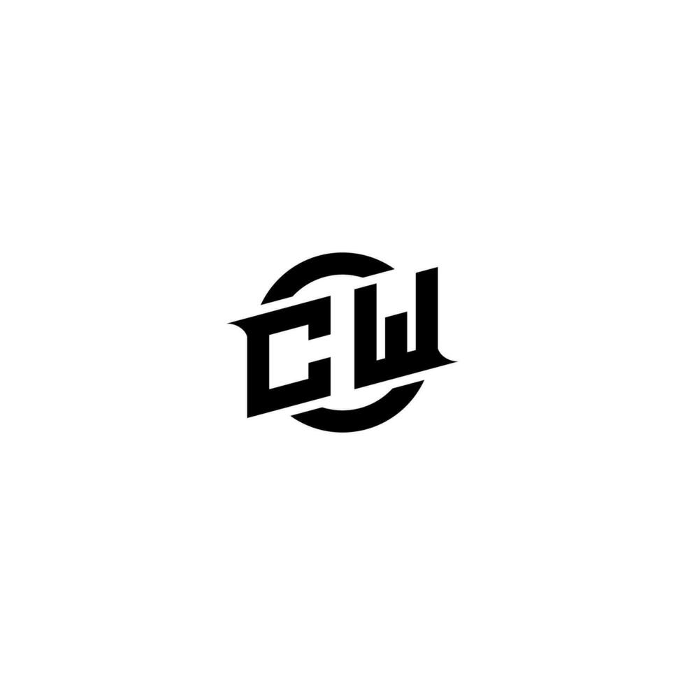 CW Premium esport logo design Initials vector