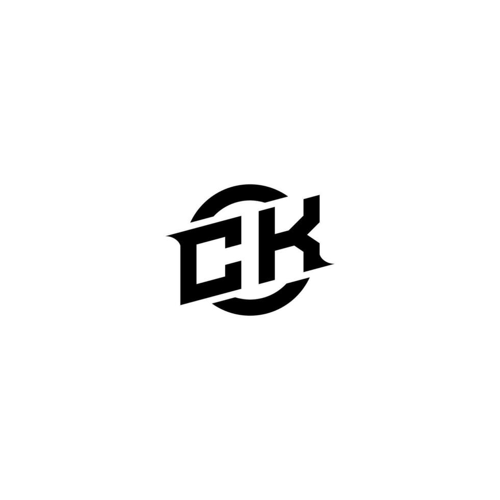 CK Premium esport logo design Initials vector