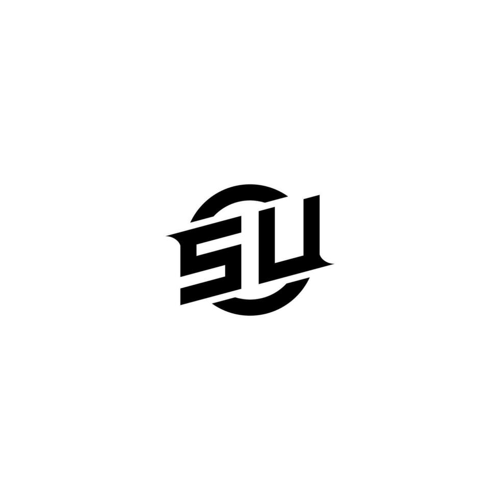 SU Premium esport logo design Initials vector