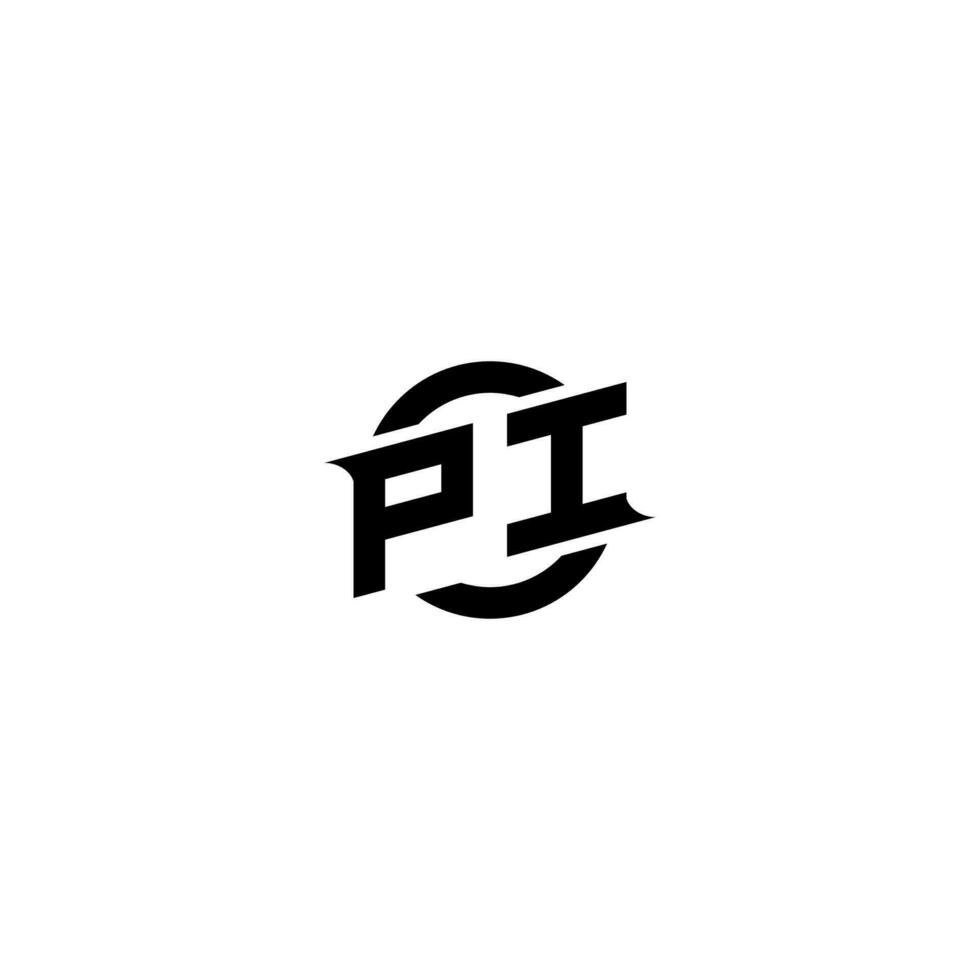 PI Premium esport logo design Initials vector