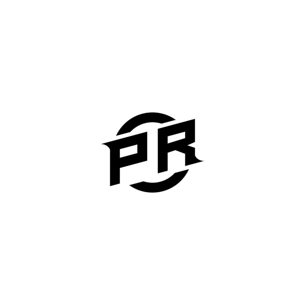 PR Premium esport logo design Initials vector