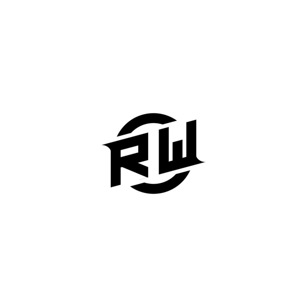 RW Premium esport logo design Initials vector