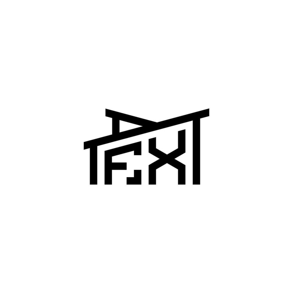 fx inicial letra en real inmuebles logo concepto vector