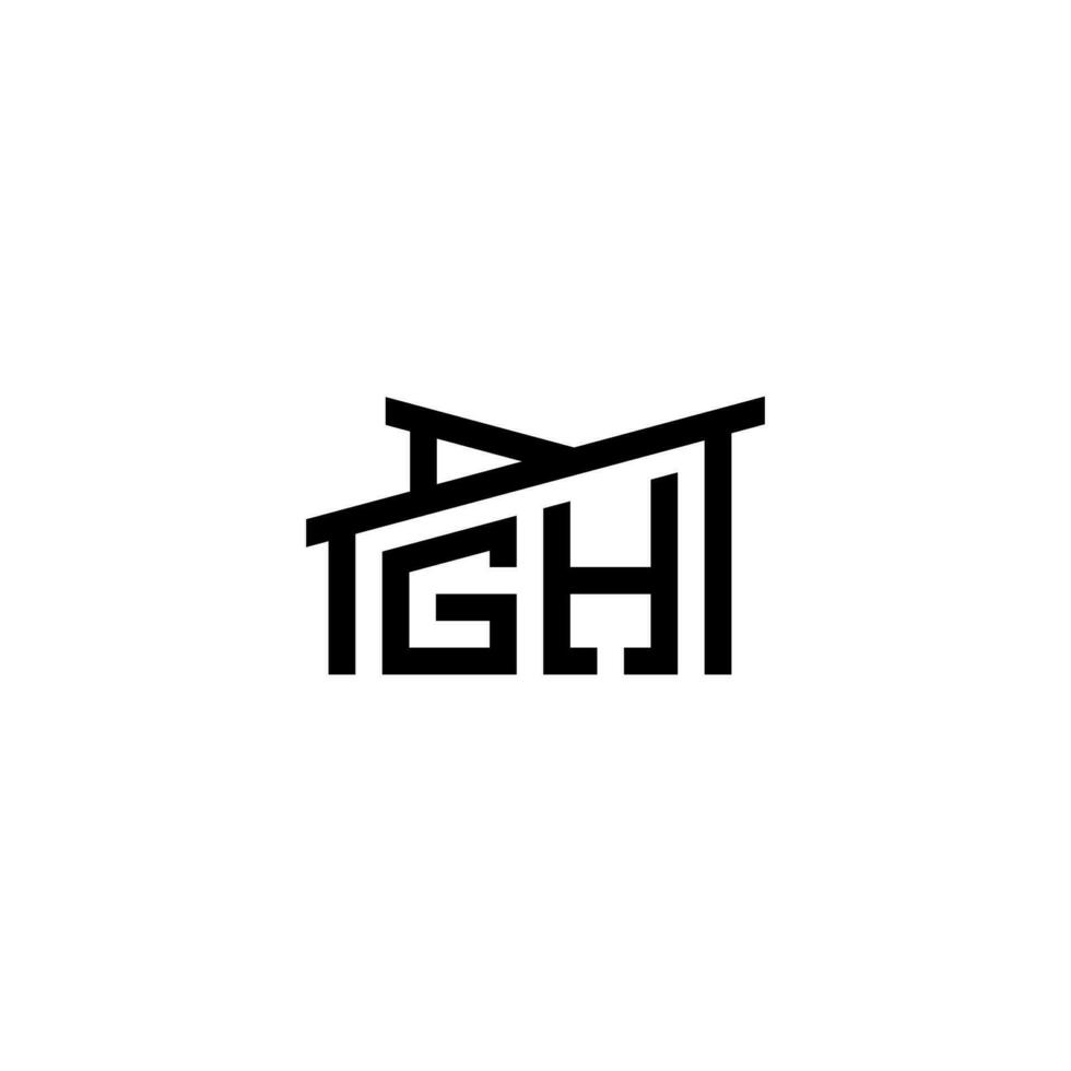 gh inicial letra en real inmuebles logo concepto vector