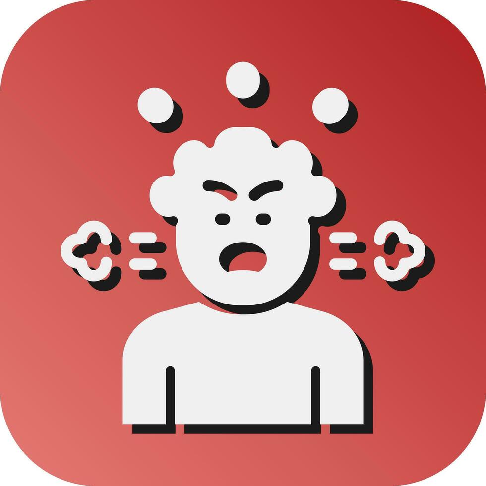 Anger Management  Vector Glyph Gradient Background Icon For Personal And Commercial Use.