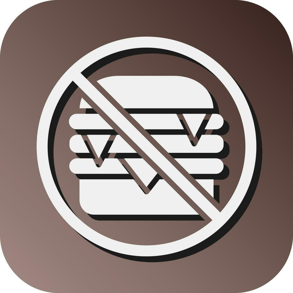 No Fast Food  Vector Glyph Gradient Background Icon For Personal And Commercial Use.