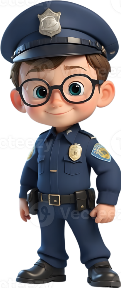 AI generated Cartoon boy with occupation illustration, cute little worker graphic png