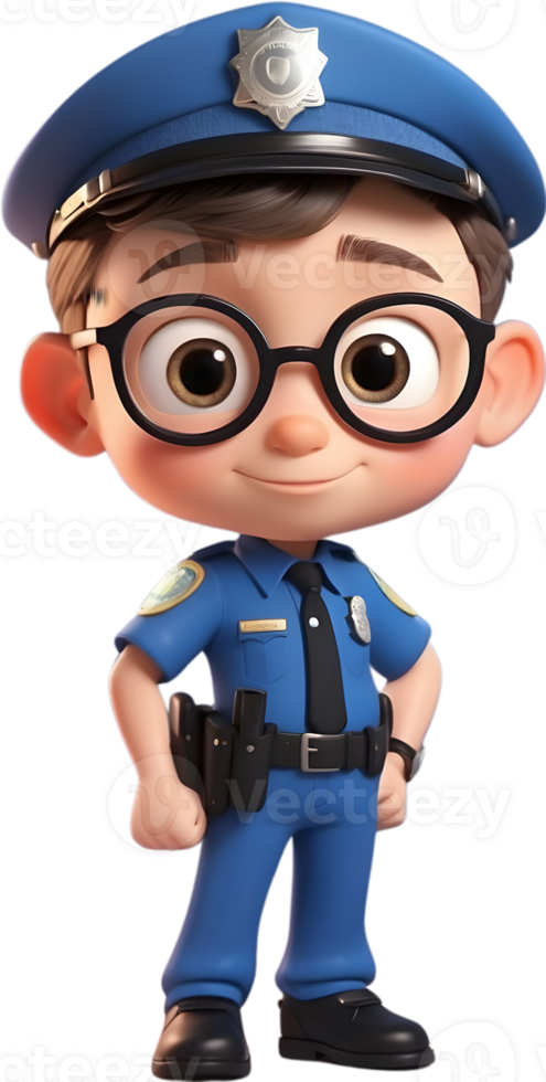 AI generated Cartoon boy with occupation illustration, cute little worker graphic png